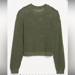 Long sleeved cropped crochet sweater